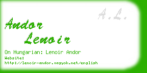 andor lenoir business card